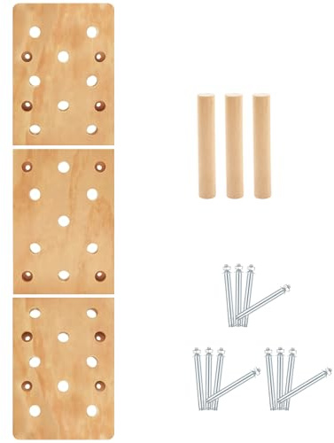 AceOrbit Climbing Pegboard 12‘'x48‘' Rock Climbing Board with Dowel Pegs 23 Holes Wall Mounted Ladder Fitness Cross Training for Rock Climbings Gift, Christmas Birthday Present for Climber(Rectangle)