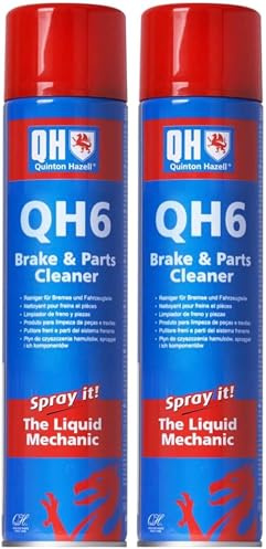 Quinton Hazell QH6 Spray Limpiador de Frenos, Embragues y Piezas – 600 ml – Desengrasante Potente para Coches, Elimina Grasa, Polvo de Freno, Aceite y Cera, Reduce Ruido (Paquete de 2)