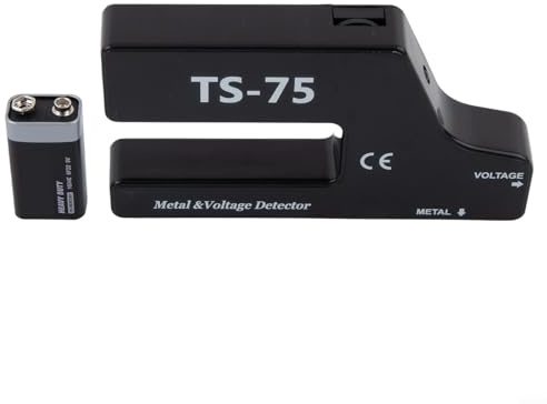 TS75 Détecteur de métaux et capteur de tension, scanner mural 2 en 1 pour métal et fils sous tension, détection de tension AC à partir de 100 V, avec alertes sonores et visuelles pour la rénovation de