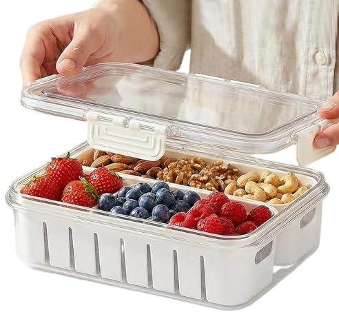 Snackle Box Container - Portable Charcuterie Container,Divided Serving Tray With Lid | for Work Camping School Picnic Gathering Refrigerator Pantry