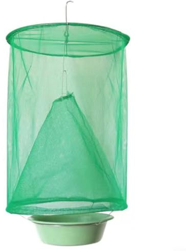 GLFLOW Confezione da 8 trappole riutilizzabili da appendere con vassoio per esche alimentari, controllo insetti all'aperto per ranch, fattoria, stalla, frutteto e patio (1)