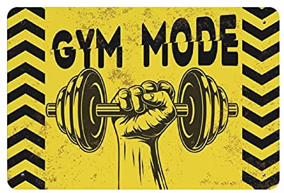 Oudrspo Gimnasio Modo Cartel de chapa Placa de metal Arte Colgante Pintura de hierro Retro Hogar Cocina Jardín Garaje Decoración de pared 8 x 12