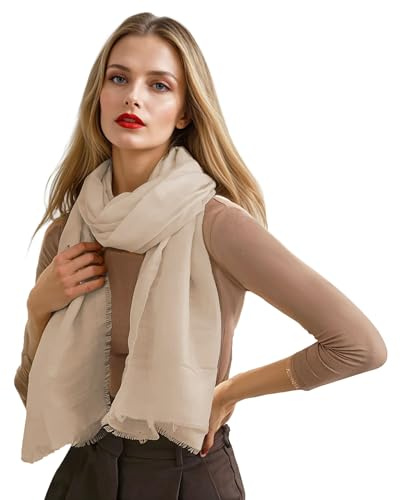 creazioni unique Sciarpa Donna in Fibra di Bamboo Primavera Estate MADE IN ITALY - Foulard Sciarpa Donna Leggera e Traspirante (Argilla)
