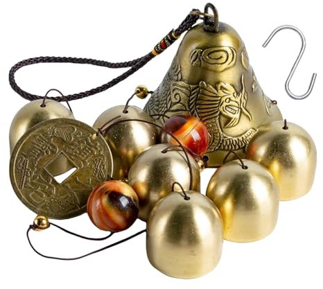 1 grand carillon éolien en forme d'horloge, 1 crochet en forme de S, carillon éolien en métal, carillon éolien, pendentif décoratif pour la maison, carillon éolien