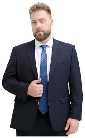 Herr 2-delad Kostym Stora Och Höga Kostymer För Män Klassisk 2-knappar Enfärgad Business Bröllopsjacka Byxor Set(Navy,3XL)