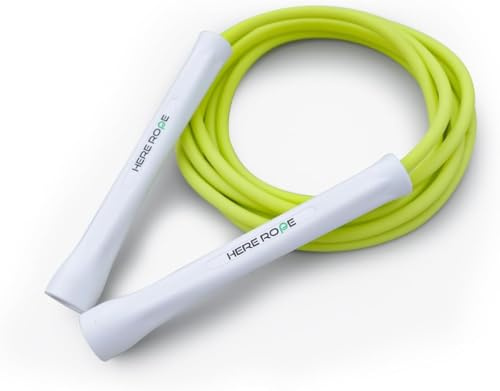 Hererope PVC Springseil 6mm Seilspringen für Männer & Frauen Fitness, Geschwindigkeit, Tricks, Cardiotraining, Boxen Springseil mit Unzerbrechlichen Griffen und Knotfreiem Seil (Grün)