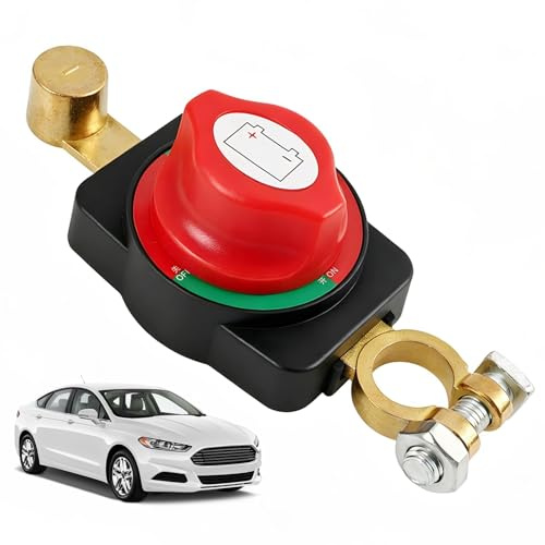 Interrupteur Principal de Batterie 12-48 V, Disjoncteur Étanche, Coupe-Batterie pour Voiture, Moto, Camion, Camping-Car, Bateau, Protection Contre les Fuites, 275 A, Facile à Utiliser et Durable