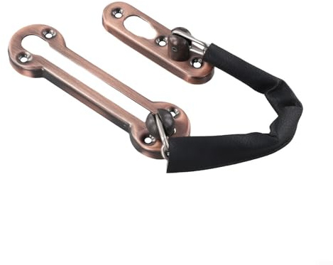 Verrou de porte à chaîne fiable avec fonction de sécurité enfant, pour différents types de portes et sécurité renforcée (bronze rouge)
