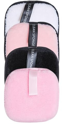 Almohadillas desmaquillantes reutilizables, almohadillas desmaquillantes - 4 toallitas para limpieza facial | Eco-Padz facial ecológica, lavable y , franela de poliéster y para un