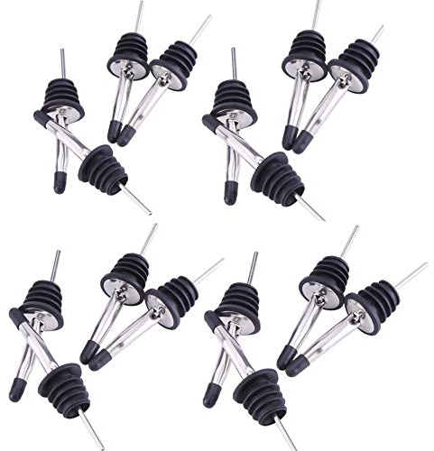 JZK 16 x Flaschenausgießer mit Klappe Weinausgießer Ausgießer für Schnaps, Öl und Wein, Cocktails, Partys, Shots und Bars