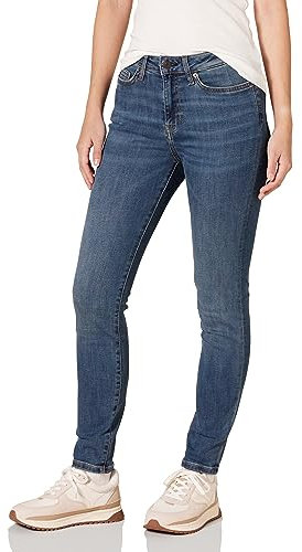 Amazon Essentials Damen Skinny-Jeans mit Hohem Bund - Auslaufmodell, Mittlere Waschung, 40 Lang