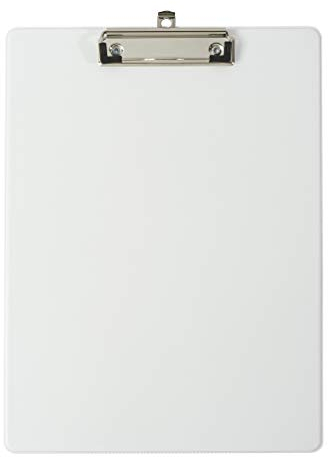 Exacompta 19296E Klemmbrett-Pocketclip. Made in Germany. Mit stabilem Pappkern und Kunststoffbezug für DIN A4 mit Tasche am Rücken weiß ideal für Inventur und Lagerwirtschaft