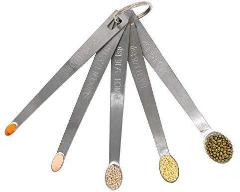 BERYLER 1Pack Mini Measuring Spoons Set, Heavy Duty Stainless Steel Teaspoon for Cooking and Baking, Suitable for Small Amount of Dry or Liquid Ingredients and Spices