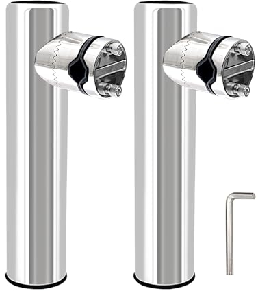 Geloo Angelrutenhalter aus Edelstahl, zum Anklippen auf verstellbaren Rutenhalter auf Schienen, Montage aus Edelstahl, für Boote, Yachtschienen, 22 mm bis 26 mm (B)