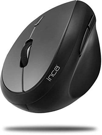 Inca IWM-279G Souris Verticale sans Fil - Design Ergonomique, 1600 DPI, 6 Boutons, Radio 2,4 GHz, Plug & Play, Gris