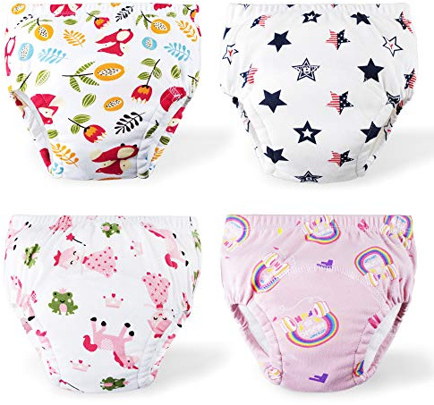 Heekcaa Töpfchentrainingsunterwäsche Mädchen 2T, 3T, 4T, Kleinkind-Unterwäsche für Babys und Mädchen, 4 Stück (as3, Age, 5_Years, Regular, Rose)