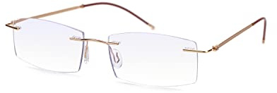 TERAISE Lunettes de Lecture Sans Monture Homme et Femme, Lunettes de Lecture Métal Ultralégères Transparentes, Élégantes Lunettes Anti-Lumière Bleue pour Ordinateur Anti-Fatigue Oculaire(1.0X)