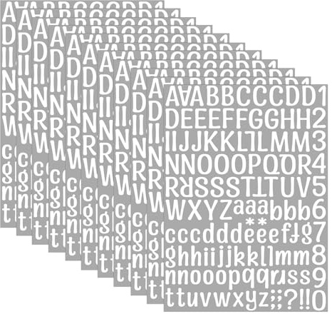 2772Pcs Alphabet Stickers 22 Sheets 1 Inches Alphabet Number Stickers Self Adhesive Sticker Vinyl Stickers,for DIY Notebook, Labels, Scrapbooking Crafts(White)