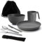 Utensili da campeggio, ReaNea Kit mensa da campeggio per viaggi, picnic, all'aperto, attrezzatura da campeggio Include coltello, cucchiaio, forchetta Set di posate, tazza, ciotola, piatto