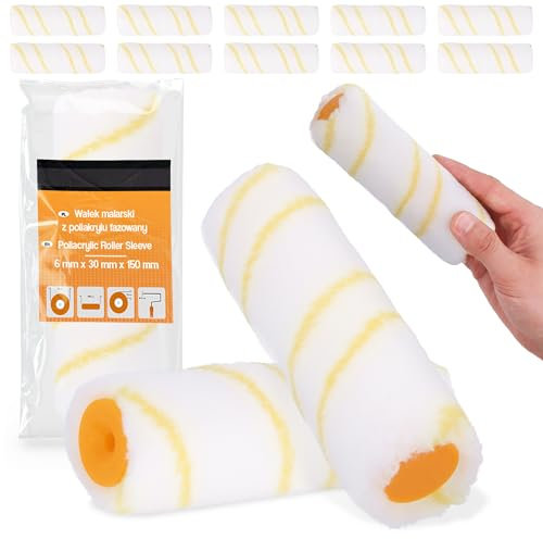 10x Rodillo 15 cm De Recambio Pintura Látex Pequeñas Superficies Fachadas Techos Paredes Pared Antigoteo Antisalpicaduras Material De Pintor Lacado
