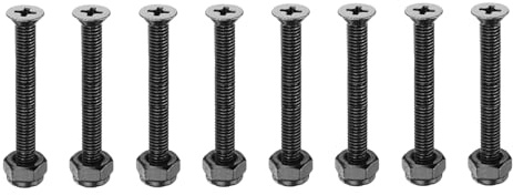 PATIKIL Skateboard Hardware 25mm, 8 Stück Karbonstahl Skateboard Schrauben Bolzen & Muttern Phillips Flachkopf Schrauben Scooter Ersatzteile für Cruiser, Schwarz