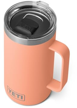 YETI Rambler 24 oz Mug, Vacuum Insulated, Stainless Steel with MagSlider Lid, Lowcountry Peach