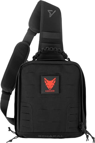 ACE Schakal Waffen-Tasche - Einsatztasche mit MOLLE für Pistole & Kurzwaffen - Taktisch & Abschließbar Dank Schloss - Schwarz