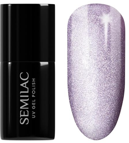 SEMILAC Gel Nail Polish 664 Lilac Gloss Effect - Soak Off Gel Poliah Easy To Use LED/UV Nail Lamp - Long Lasting Manicure and Pedicure up to 3 weeks