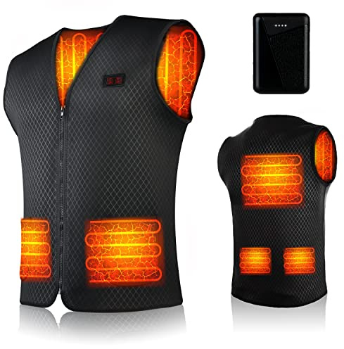 SKKAEO Chaleco Calefactable Hombre Mujer - Chaqueta Calefactable, 10000mAh Batería Chaleco Calefactor para Deporte de Invierno (Talla:XL)
