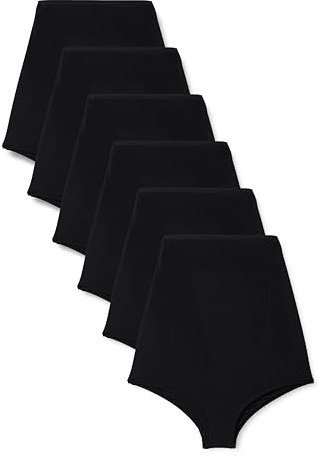 Amazon Essentials Women's Peached Microfiber Maternity over the bump Brief, Pack of 6, Black, X-Large