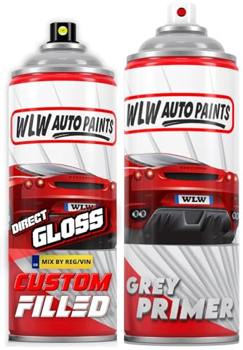 Xtremeauto Custom-Mixed Car Spray Paint – Matched to UK Registration – 400ml Direct Gloss Aerosol – No Lacquer Needed – High-Gloss Finish for Auto Repairs (Aerosol + Primer)