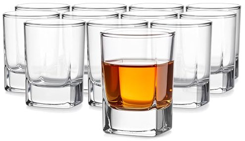 Glasmark KROSNO 1992 Verres à Shot avec Fond Épais – Lot de 12 – 55 ml – Transparent – Passe au Lave-Vaisselle