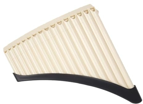 KIXZSAZ Il mondo della musica con i flauti di Pan, strumento musicale a fiato progettato per ispirare i principianti e incoraggiare il gioco creativo. Strumento musicale , beige , 16 tubi