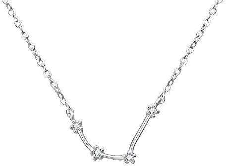 Clearine Costellazione Collana Donna Acquario Argento Delicato Zirconia Cubica Oroscopo zodiacale Speciale Ciondolo