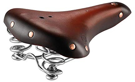 Selle Montegrappa Echtleder Luxus Fahrradsattel Vintage Citysattel Trekkingsattel SMC2 mit Federgestell Made in Italy Charleston