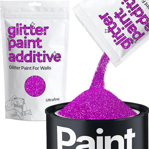 Hemway Fuchsia Pink Glitter Paint Additive Ultrafine 100g Adding Sparkle