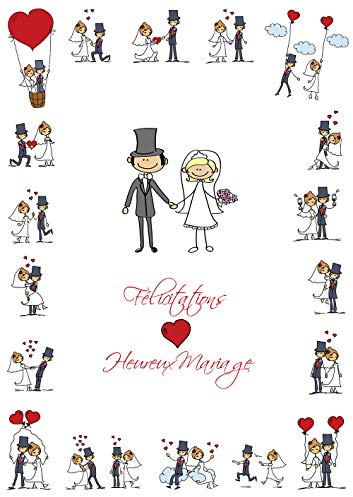 Edition Colibri Carte de félicitations au mariage drôle en français en grand format XXL/DIN A 4 (29 x 21 cm) avec enveloppe (10686 FR)