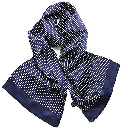 UK_Stone Pañuelo de hombre, en 100% seda, bufanda vintage, con motivo, azul oscuro, Talla única