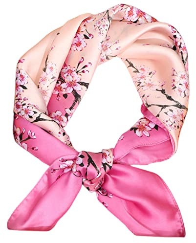 FAIRYGATE Womens Scarf Silk Scarves Women Large Square Pattern Head Neckerchief Handbag Wraps Hair Ladies Scarfs Sleeping Headscarf Headdress Shawl A2107