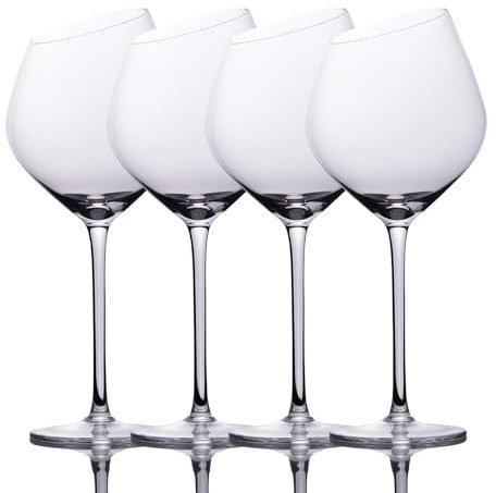 Intirilife 4x verre à vin avec bord moderne - 470 ml capacité de remplissage - verre à vin rouge calice résistant au lave-vaisselle verre cristal résistant aux chocs