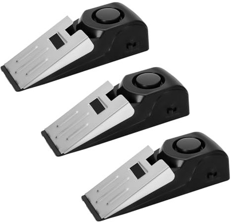 Lot de 3 butées de porte anti-collision avec alarme, butée de porte de sécurité, butée de porte de sécurité, butée de porte de voyage, porte d'alarme de sécurité