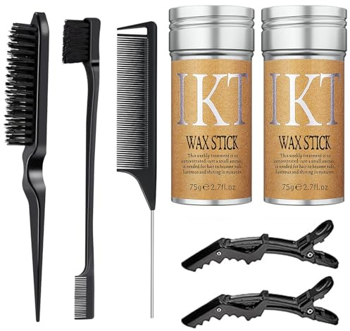 2 PCS Artefacto para el cabello roto Cera para el cabello Palo Pomada para el cabello Gel profesional para dar forma al cabello Frizz Fijo Esponjoso Peluquería Cera Hold 75g