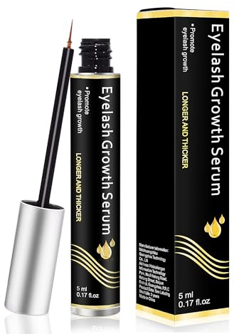 Suero de Pestañas Crecimiento Intenso, Fortalecedor y Alargador Para Pestañas y Cejas, Crea Pestañas Para el Crecimiento de pestañas Gruesas y Largas - 5ml