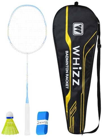 BAIHUALIN WHiZZ ZM679 Badminton Racquet, Lightweight Carbon Graphite Badminton Racket with Grip Tape, Shuttlecock & Carrying Bag, Blue