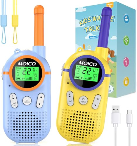 Rechargeable Walkie Talkies for Kids,Toys for 3-12 Year Old Boys Girls Pink