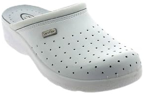 Saniflex 89841-10 Médical Certifié Sabots Mules Chaussons Chaussures en Cuir, Femme, Blanc, EU 39