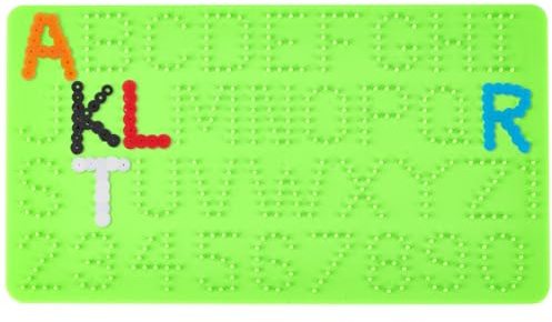 BENECREAT Plaque à Picots en Perles à Repasser Plateaux de Perles en Plastique de 251x143mm Alphabet A à Z et Chiffre 1~9 Planches Rectangulaires en Plastique pour Loisirs Créatifs