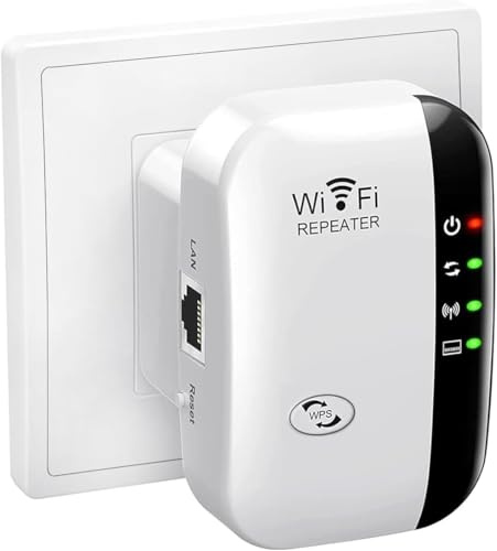 2025 Newest WiFi Extender Booster,WiFi Signal Booster,Internet Coverage Up to 3000 Sq.Ft! Works with 45+ Devices & Features Easy Setup,2.4GHz Band WiFi Extender and LAN Port (White)