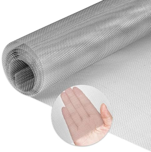 XHYASD Rete Metallica in Acciaio Inossidabile 304, Maglia Fitta 1 mm, 40 x 300 cm, Griglia Anti-Topi e Roditori, Zanzariera, Filtro per Finestre, Ventilazione e Giardino