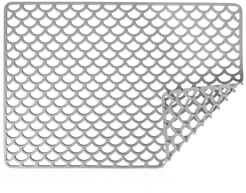 Xingch Tappetino in silicone per lavello,tappetino protettivo per lavello da cucina, Tappetini in silicone antiscivolo e drenanti per lavelli ,Proteggi il tuo lavandino (grigio)